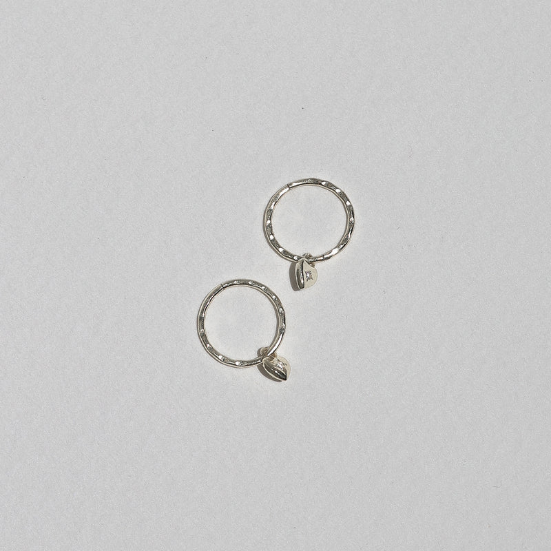 Mini Heart Hoops - Silver