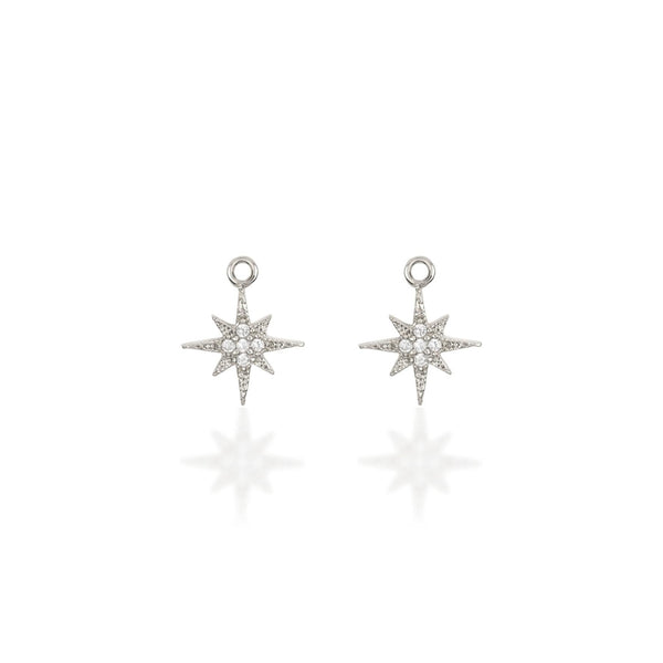 North Star Charms - Pair - Silver