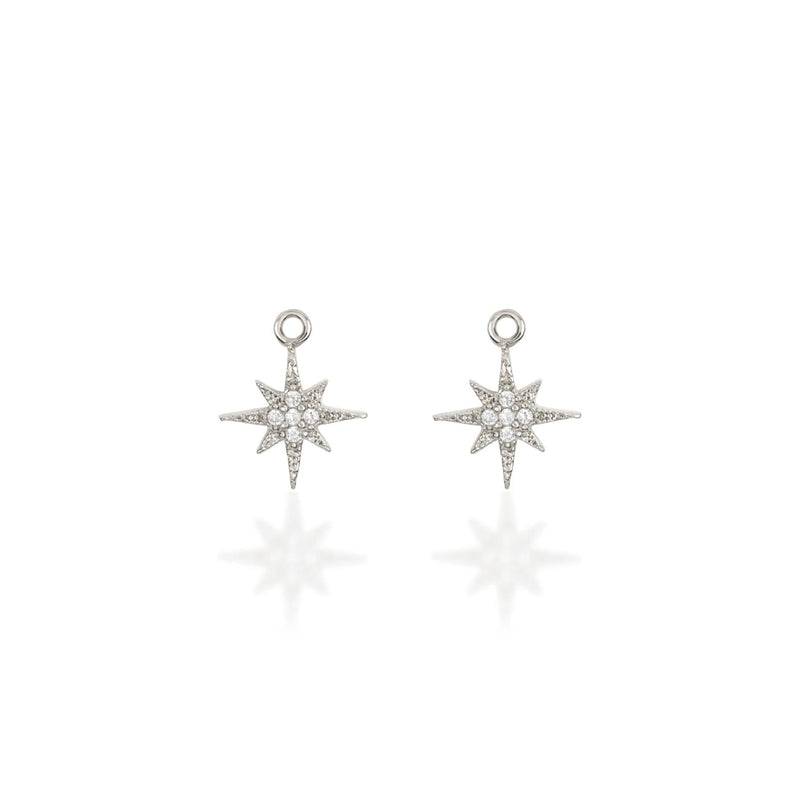 North Star Charms - Pair - Silver