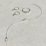 Valentine Mini Hoops - Silver