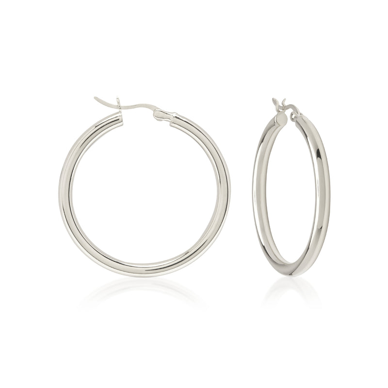 Classic Hoops Large - Silver