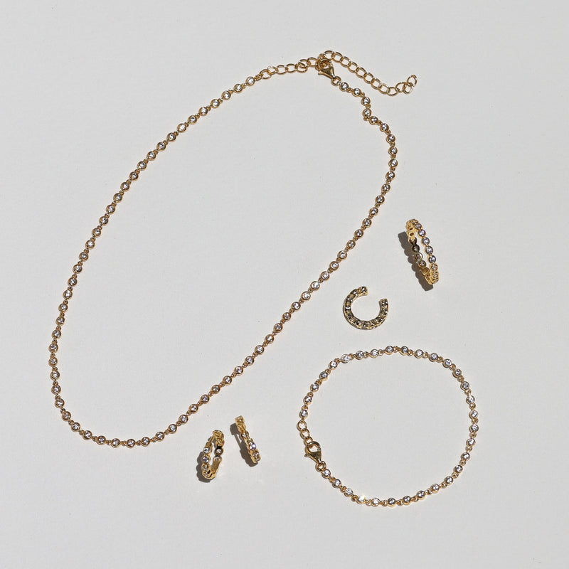 Deco Tennis Necklace - Gold
