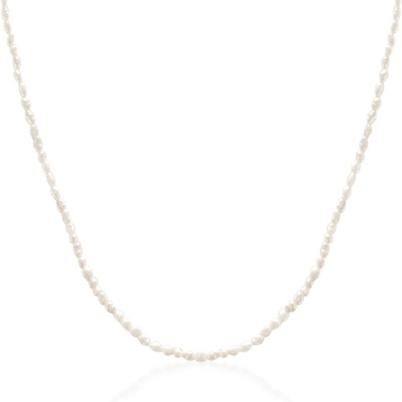 Fine Pearl Necklace - Silver