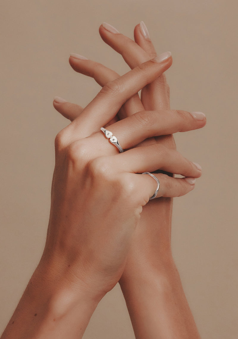 Heart Connection Signet Ring Silver – Saint Valentine Jewellery
