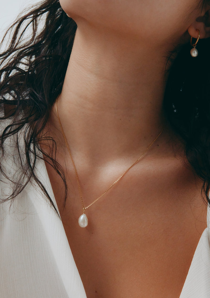 Keshi Pearl Necklace Gold