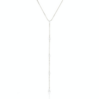 Marquise Lariat Drop Necklace - Silver