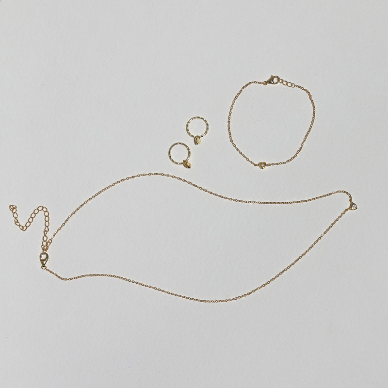 Mini Heart Hoops - Gold