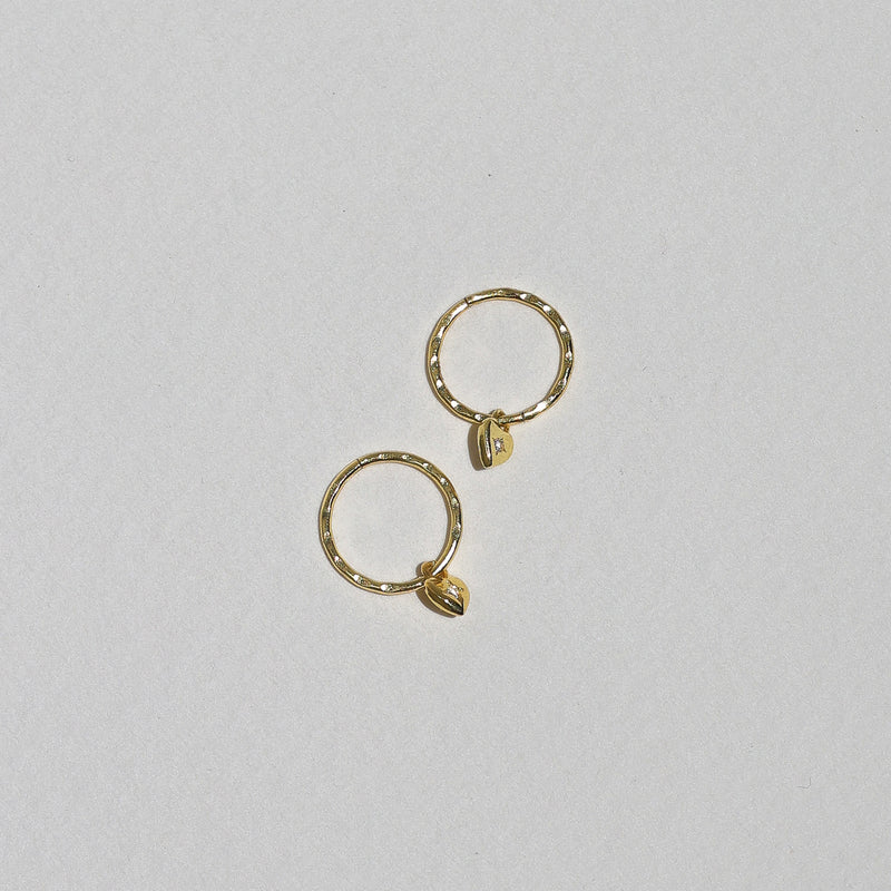 Mini Heart Hoop - Single - Gold