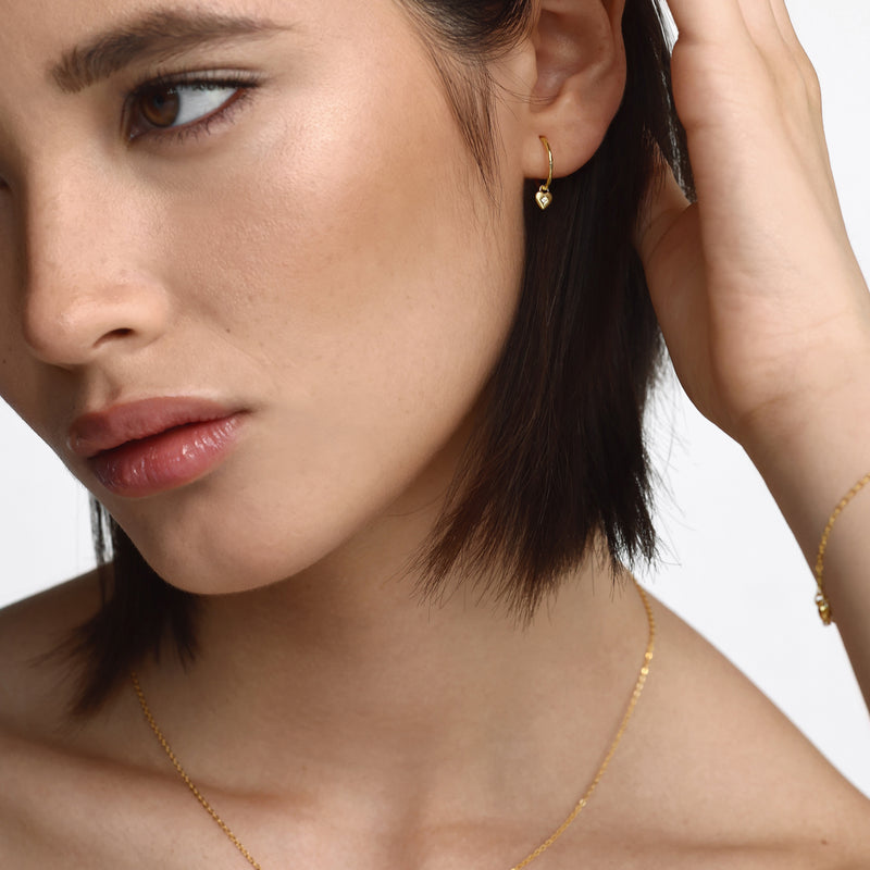 Mini Heart Hoops Gold Saint Valentine Jewellery Gold