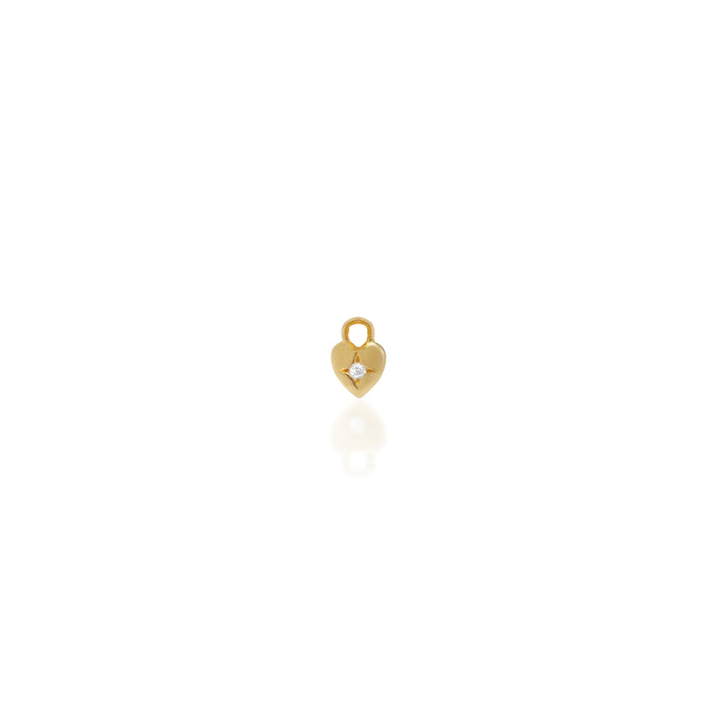 Mini Heart Charm - Single - Gold