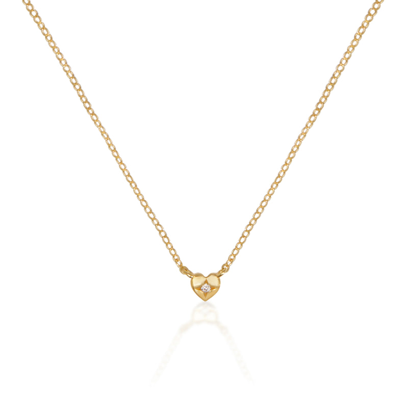 5 Diamond Mini Heart Necklace — EF Collection®