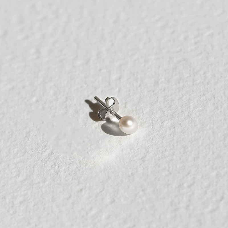 Mini Pearl Stud - Single - Silver