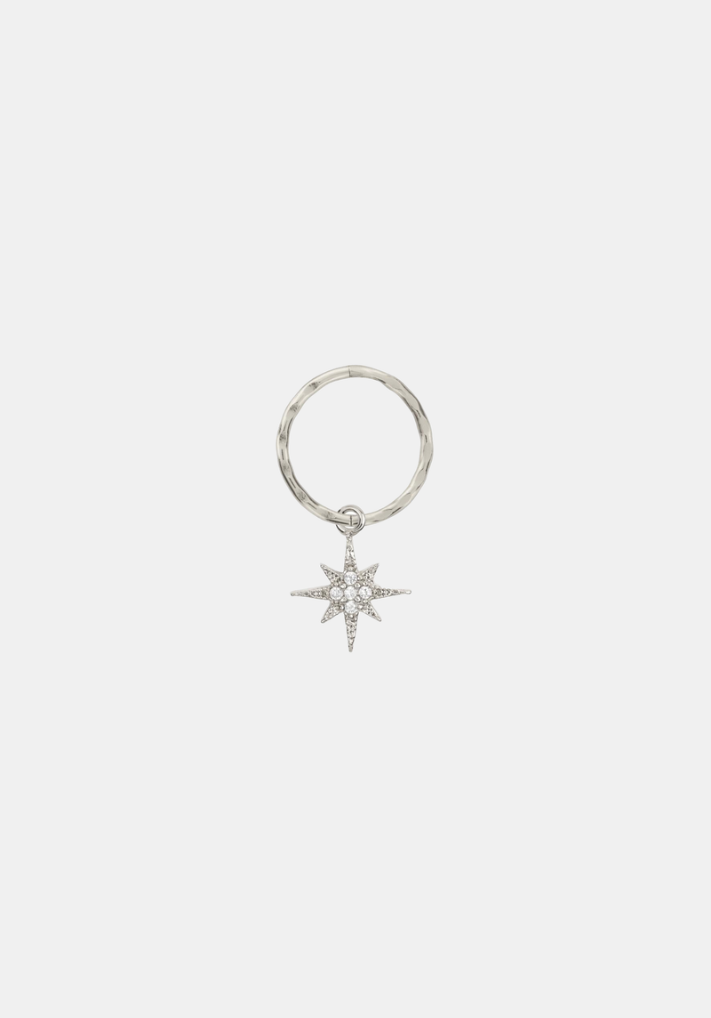 North Star Mini Hoop Single Silver – Saint Valentine Jewellery