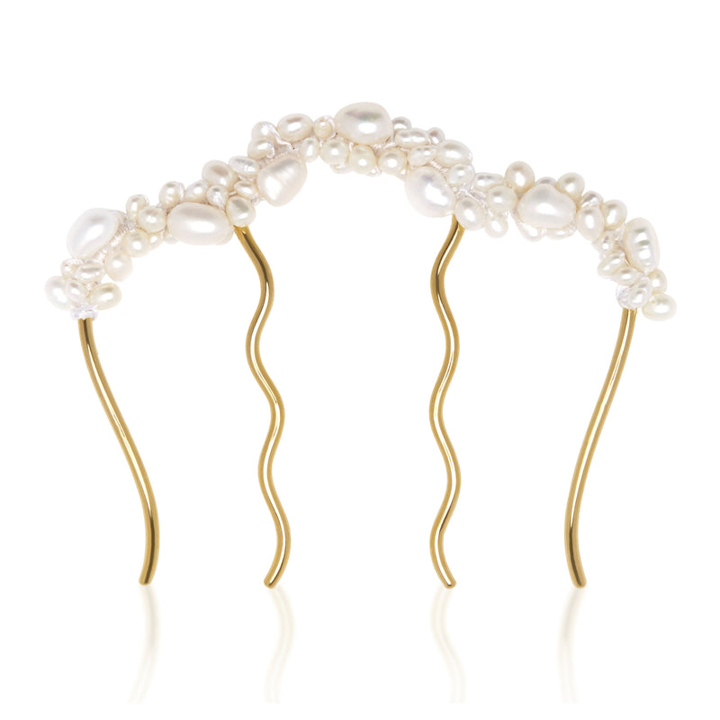 Ophelie Pearl Hair Comb - Gold