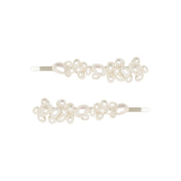 Ophelie Pearl Hair Pins - Pair - Silver