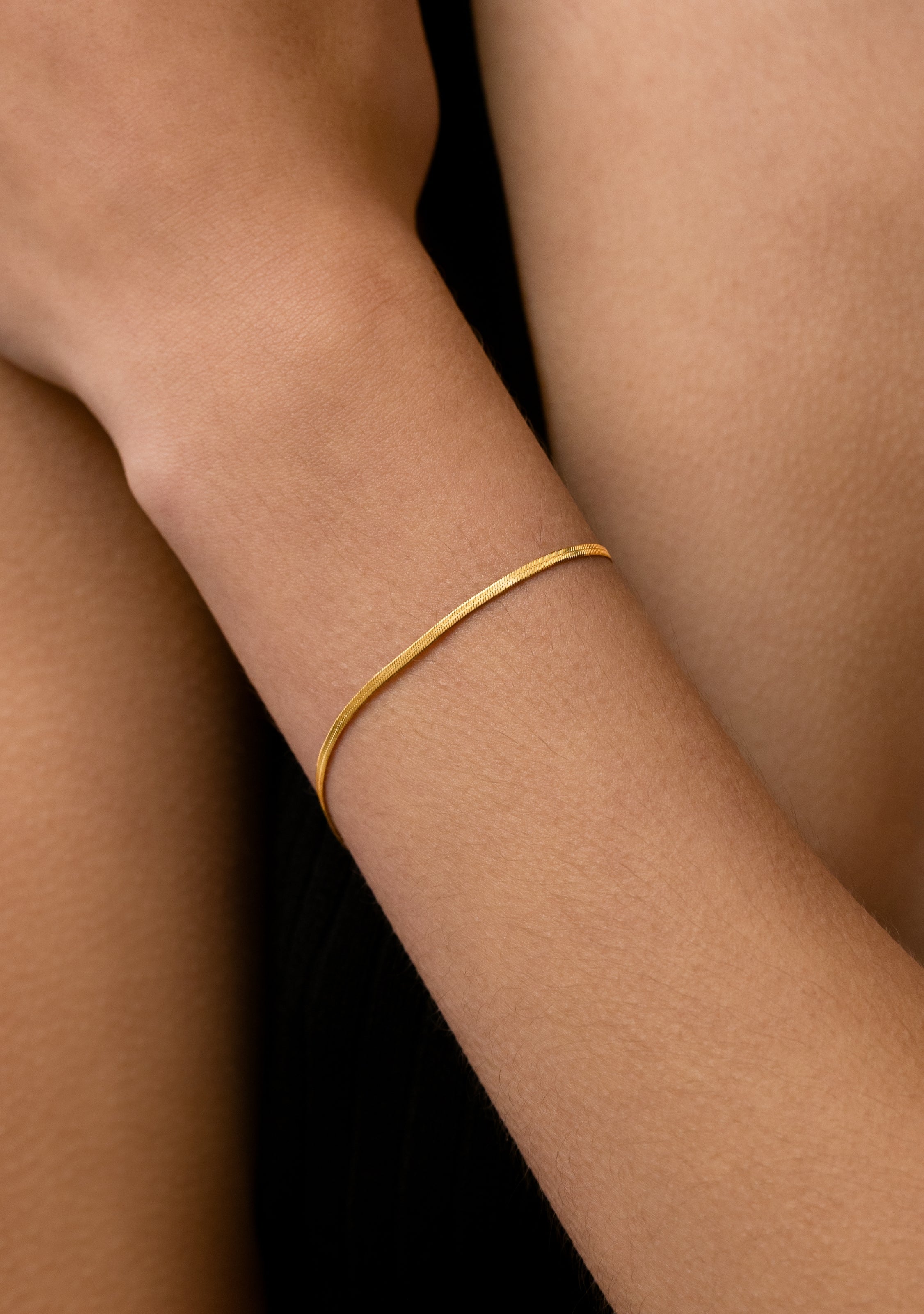 Sphinx 2mm Snake Chain Bracelet - Gold | Saint Valentine Jewellery