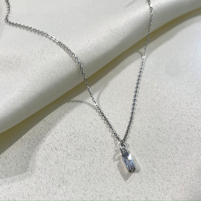 Baguette Necklace - Silver