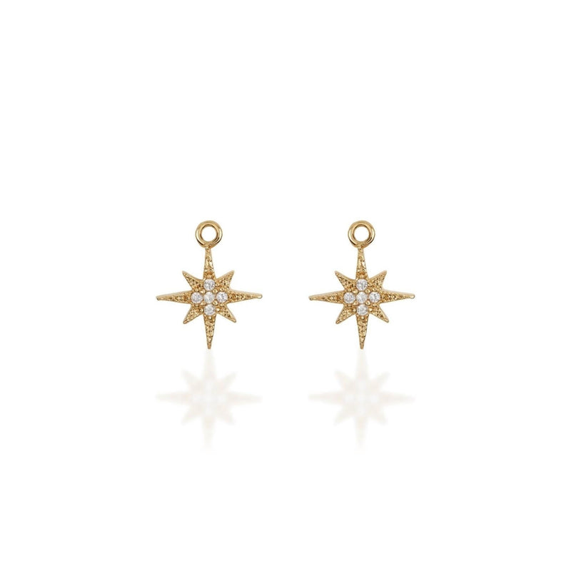 North Star Charms - Pair - Gold