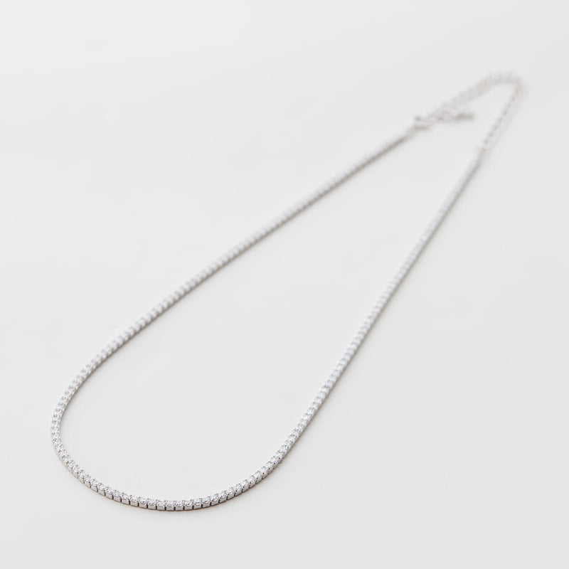 Paris Tennis Necklace - Silver