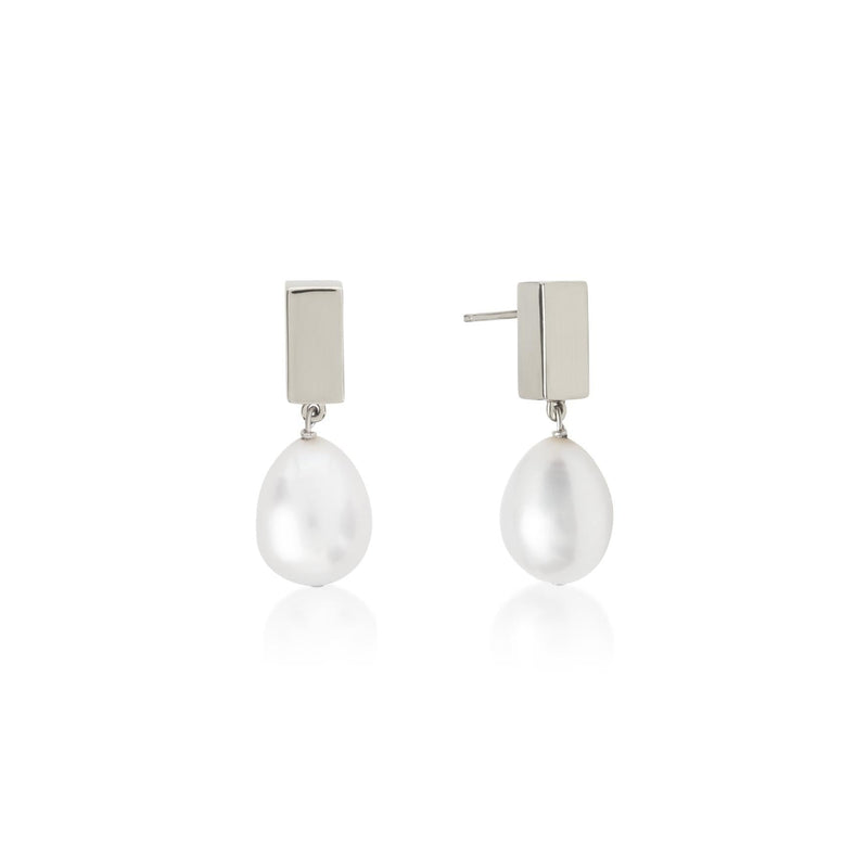 Relic Pearl Earrings - Silver