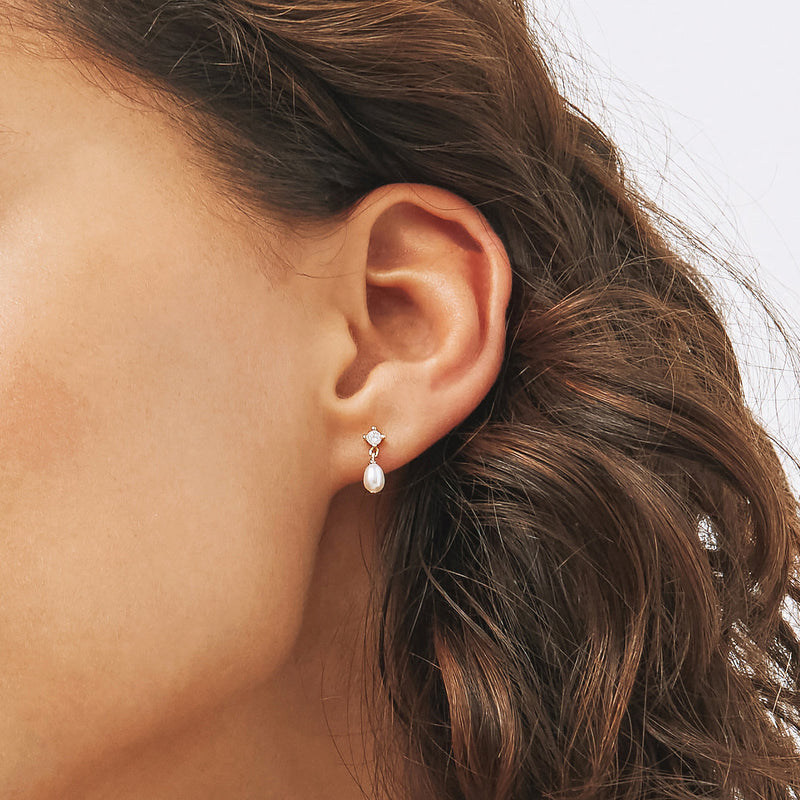 Aspen Mini Drop Earrings - Silver