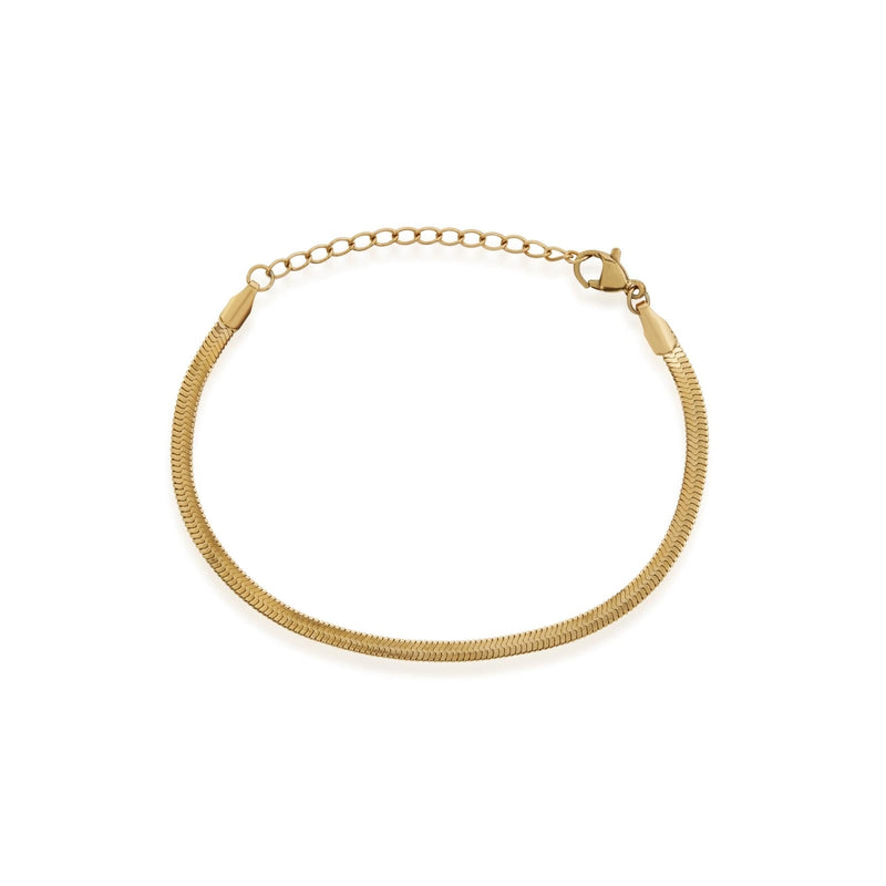 Gold Flat Snake Chain Bracelet - Hello My Love