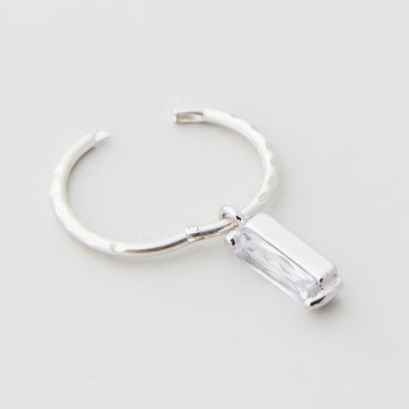 Baguette Mini Hoop - Single - Silver