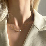 Mini Pearl Necklace - Gold
